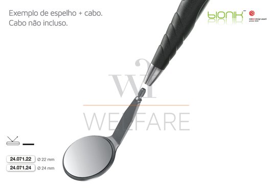 Espelho Zepf MEGA Plano 22mm Padrão de Encaixe M2.5