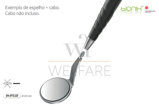 Espelho Zepf MEGADUO Plano 22mm Padrão de Encaixe M2.5