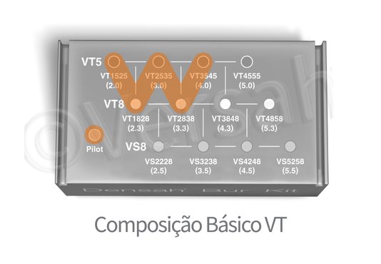 Kit Versah de Fresas Densah para Osseodensificação - Básico VT