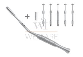 Raspador de Osso Bone Scraper Angulado + 5 Lâminas e Coletor