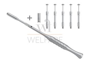 Raspador de Osso Bone Scraper Reto + 5 Lâminas e Coletor